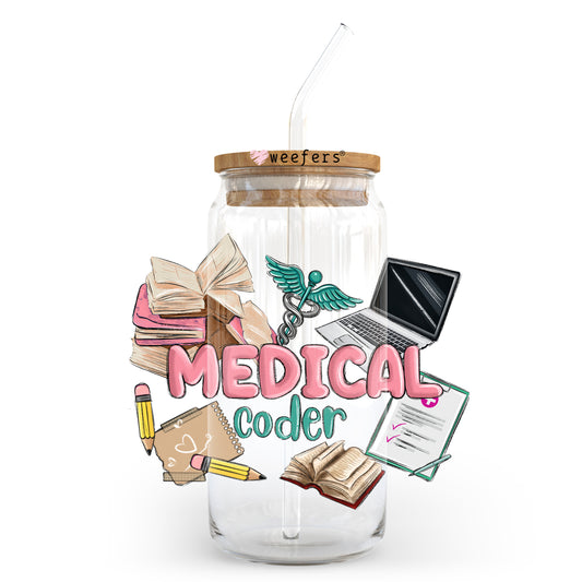 Medical Coder 20oz Libbey Glass Can UV DTF or Sublimation Wrap - Decal - Weefers