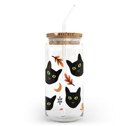 Black Cat Heads 20oz Libbey Glass Can, 34oz Hip Sip, 40oz Tumbler, 24oz Cold Cup UV DTF or Sublimation Decal Transfer - Weefers