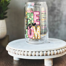 Load image into Gallery viewer, a glass jar with the word mom painted on it
