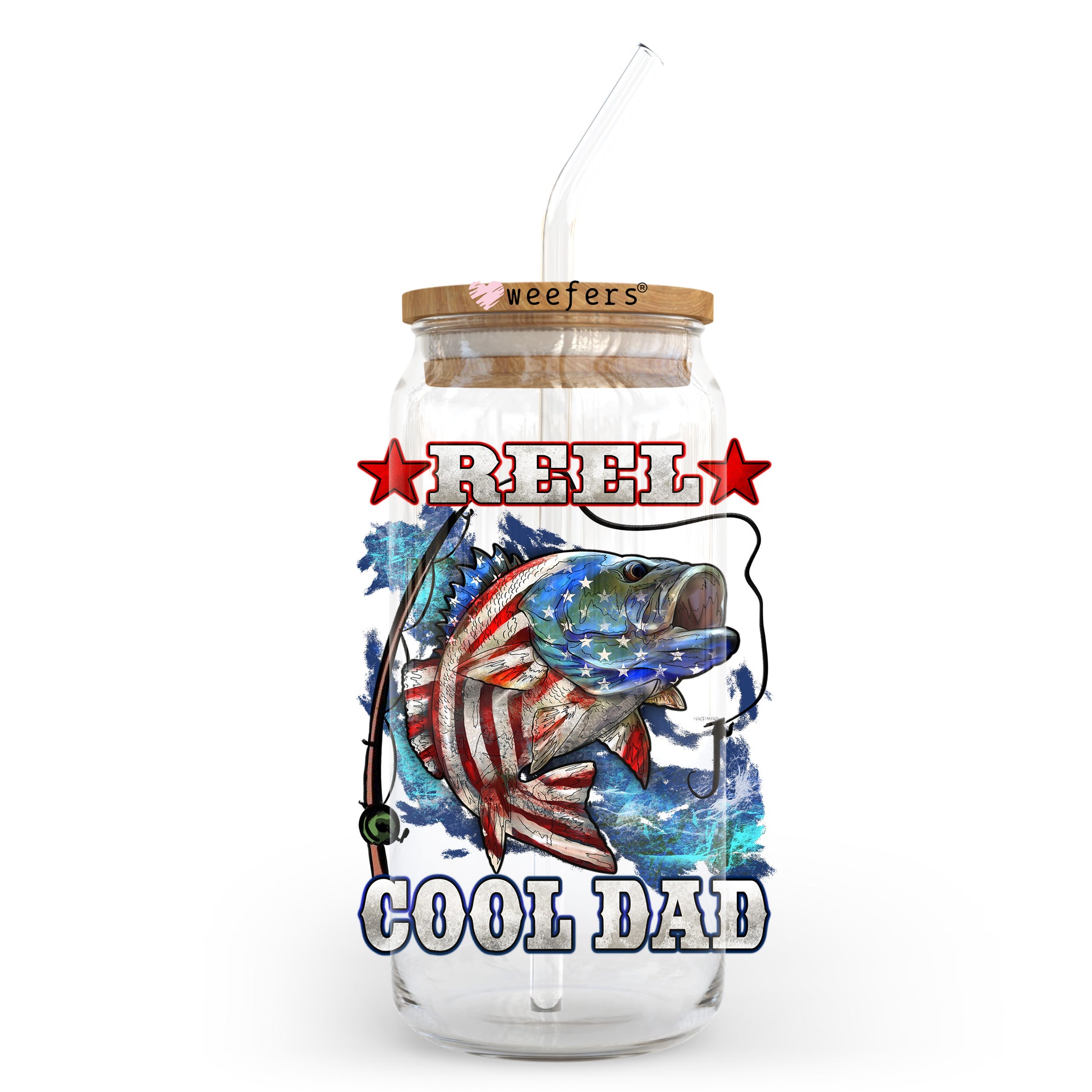 Reel Cool Dad 20oz Libbey Glass Can, 34oz Hip Sip, 40oz Tumbler, 24oz Cold Cup UV DTF or Sublimation Decal Transfer - Weefers