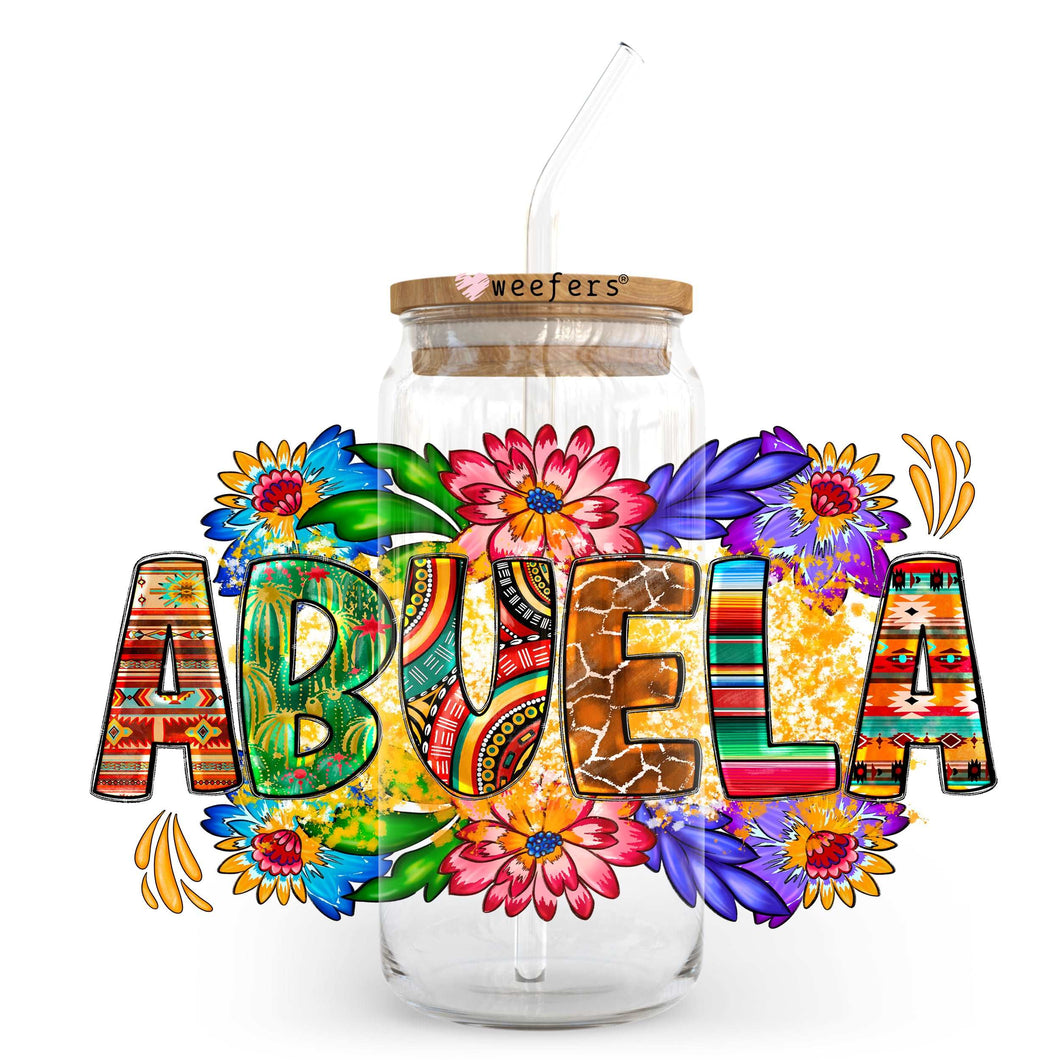 Abuela Spanish Grandma 20oz Libbey Glass Can, 34oz Hip Sip, 40oz Tumbler UV DTF or Sublimation Decal Transfer - Weefers