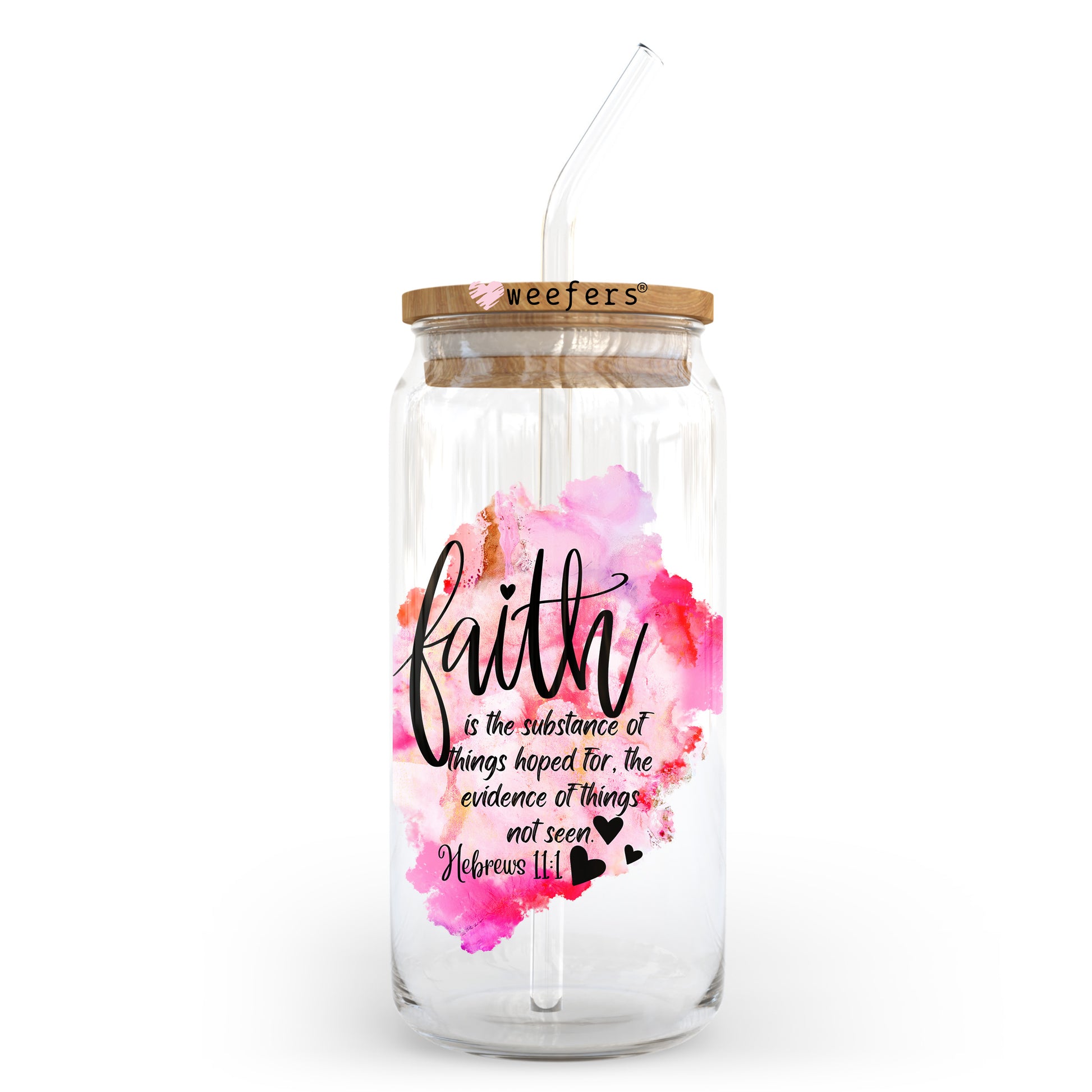 Faith is the substance of things hoped for 20oz Libbey Glass Can UV DTF or Sublimation Wrap - Decal Transfer - Weefers