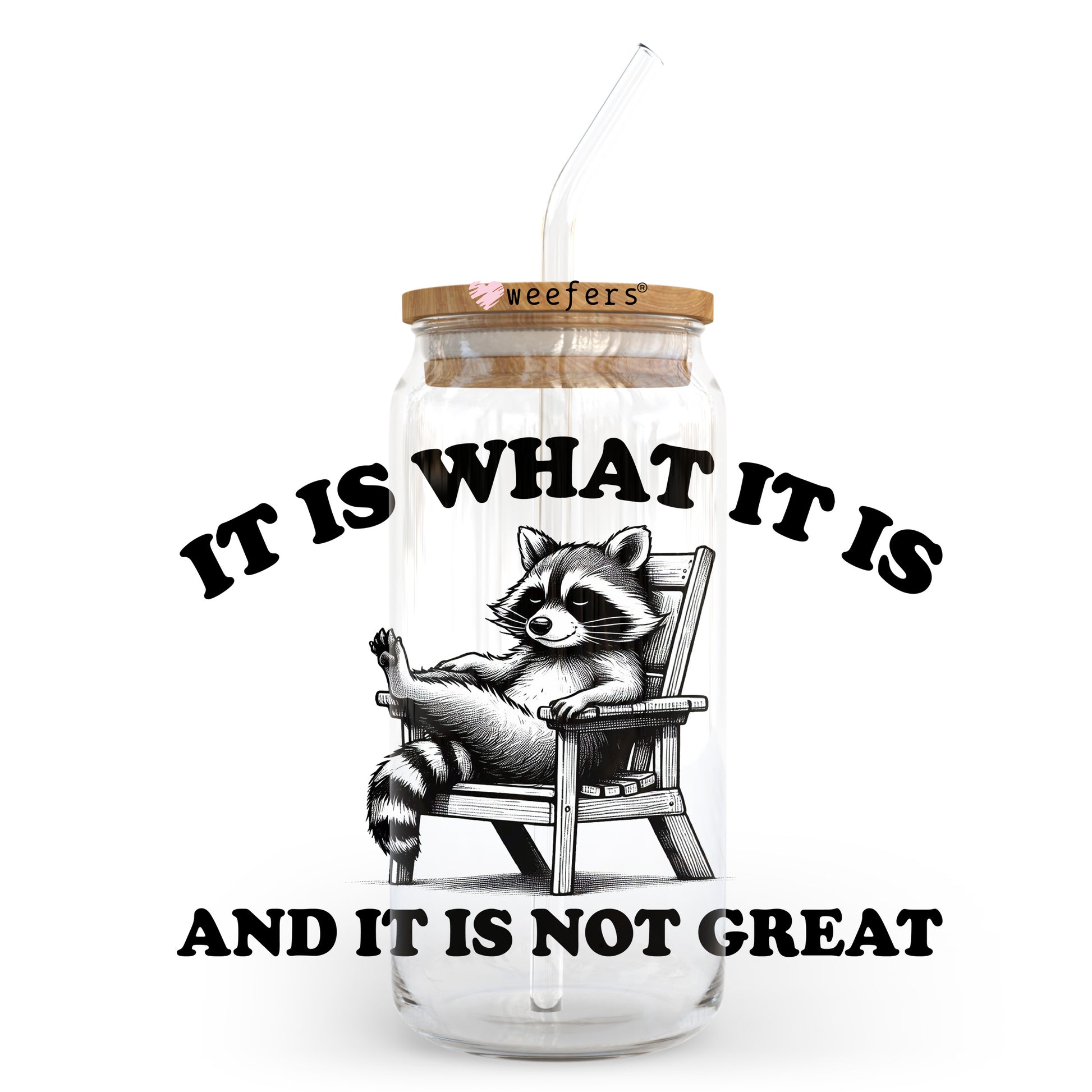 It is What it Is and It is Not Great 20oz Libbey Glass Can, 34oz Hip Sip UV DTF or Sublimation Decal Transfer - Weefers