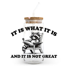 Load image into Gallery viewer, a raccoon sitting in a chair with a straw in it&#39;s mouth
