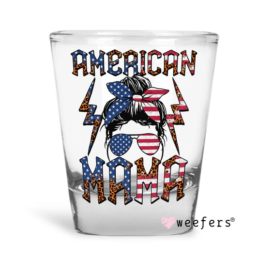 American Mama Shot Glass Short UV DTF or Sublimation Wrap - Decal - Weefers