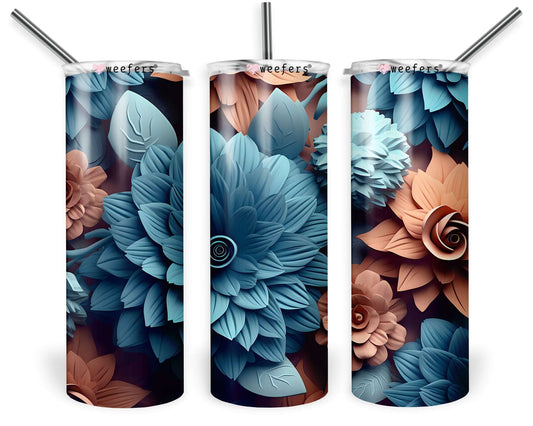 20oz Skinny Tumbler Wrap - 3D Blue and Tan - Weefers