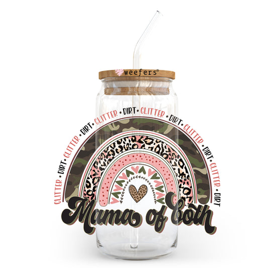 Mama of Both Boho Rainbow 20oz Libbey Glass Can UV DTF or Sublimation Decal - Weefers