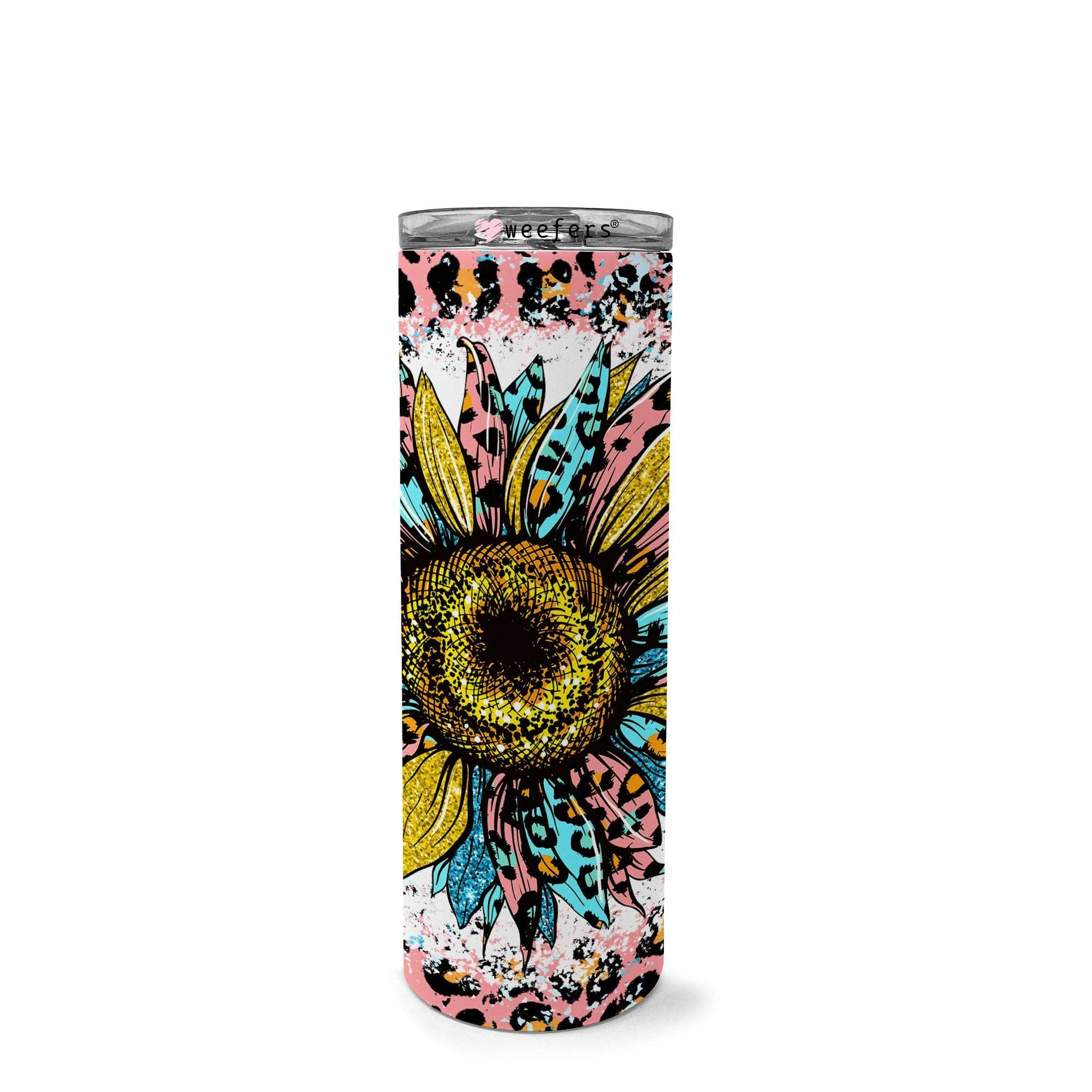 20oz Skinny Tumbler Wrap - Sunflower Leopard - Weefers