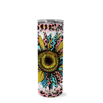 20oz Skinny Tumbler Wrap - Sunflower Leopard - Weefers