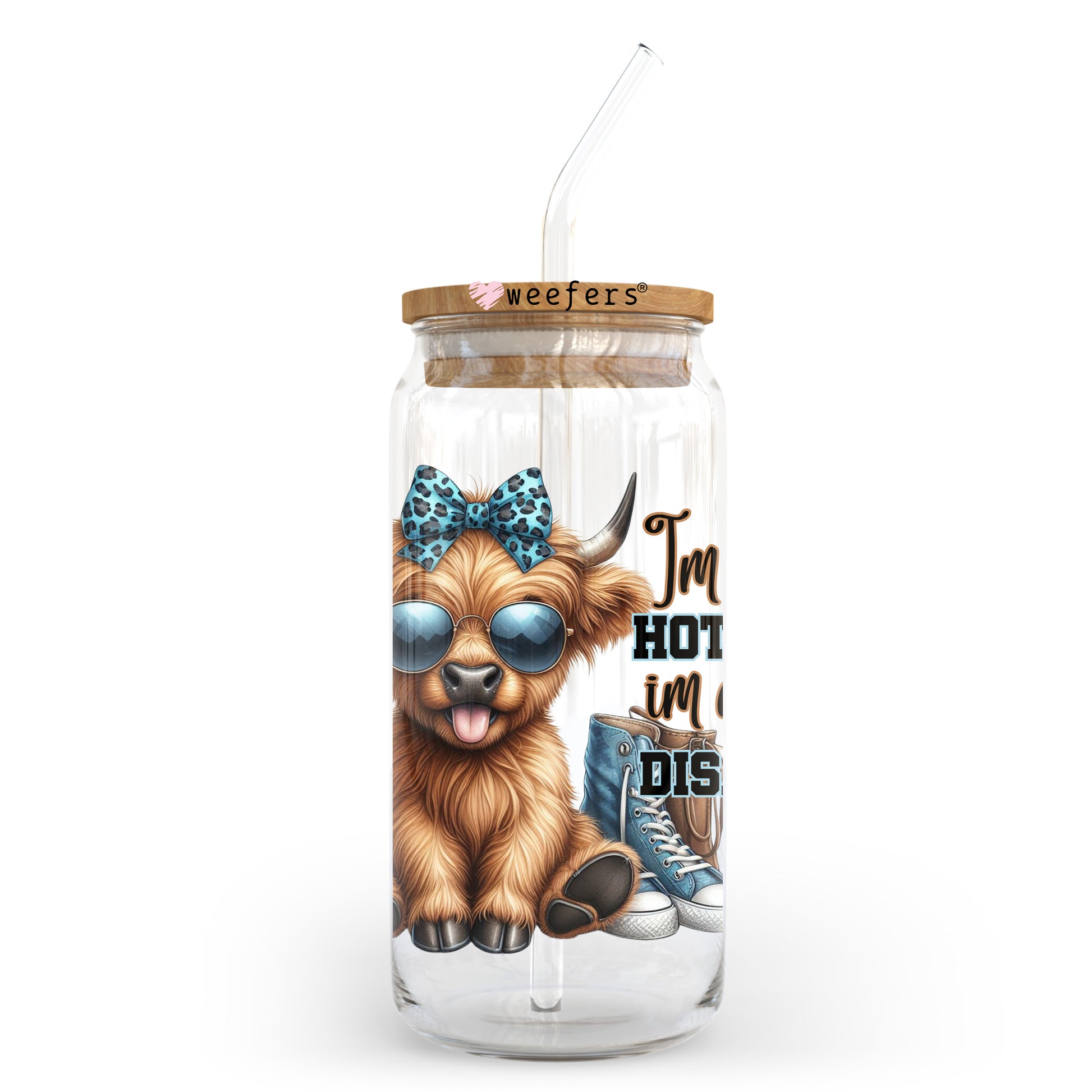 I'm not a Hot Mess I'm a Spicy Disaster 20oz Libbey Glass Can, 34oz Hip Sip, 40oz Tumbler, 24oz Cold Cup UV DTF or Sublimation Decal Transfer - Weefers