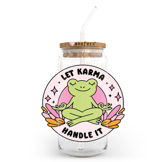 Let Karma Handle It 20oz Libbey Glass Can UV DTF or Sublimation Wrap - Decal - Weefers