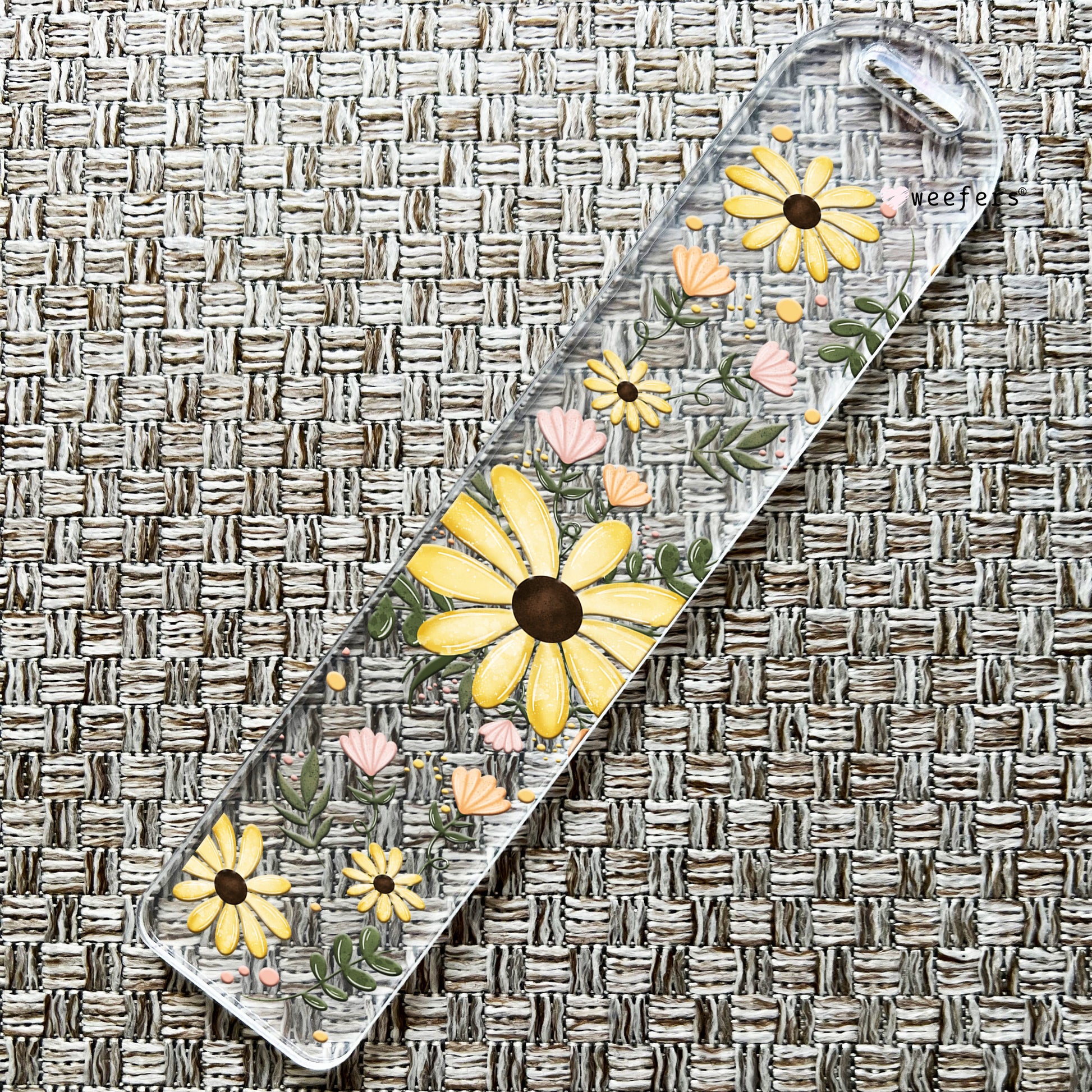 Yellow Floral Bookmark UV DTF Decal - Weefers