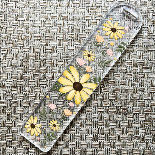 Yellow Floral Bookmark UV DTF Decal - Weefers