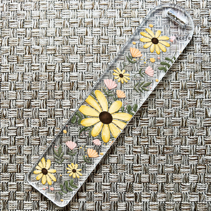 Yellow Floral Bookmark UV DTF Decal - Weefers