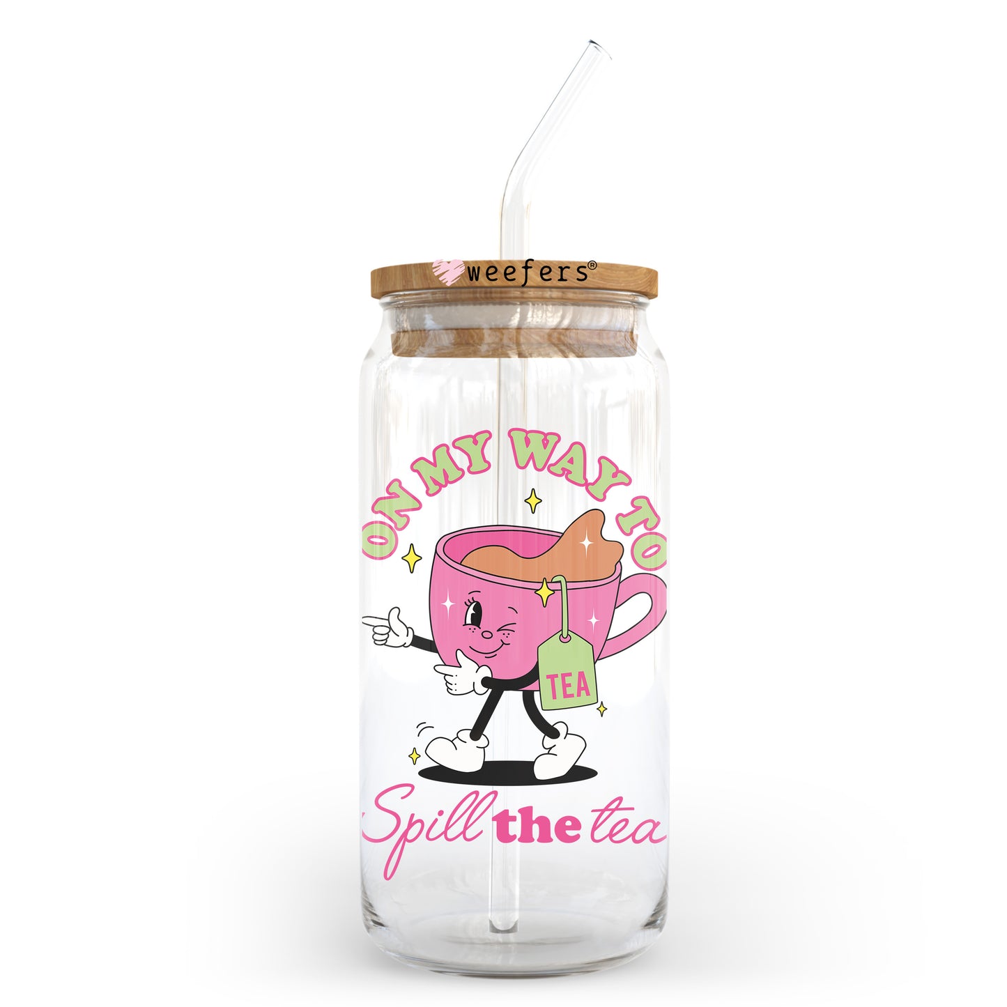 On My Way To Spill The Tea 20oz Libbey Glass Can, 34oz Hip Sip, 40oz Tumbler, 24oz Cold Cup UV DTF or Sublimation Decal Transfer - Weefers