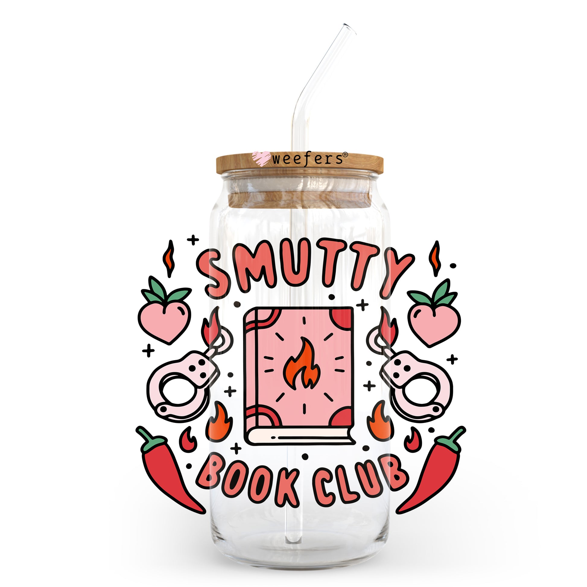 Smutty Book Club 20oz Libbey Glass Can, 34oz Hip Sip, 40oz Tumbler, 24oz Cold Cup UV DTF or Sublimation Decal Transfer - Weefers