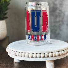 Load image into Gallery viewer, a glass jar with the word usa painted on it
