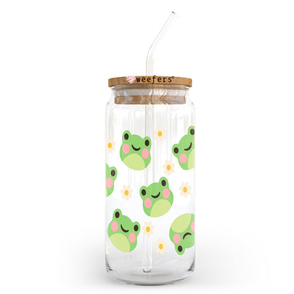 Happy Frogs 20oz Libbey Glass Can, 34oz Hip Sip, 40oz Tumbler, 24oz Cold Cup UV DTF or Sublimation Decal Transfer - Weefers