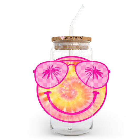 Summer Smile Face 20oz Libbey Glass Can, 34oz Hip Sip, 40oz Tumbler, 24oz Cold Cup UV DTF or Sublimation Decal Transfer - Weefers