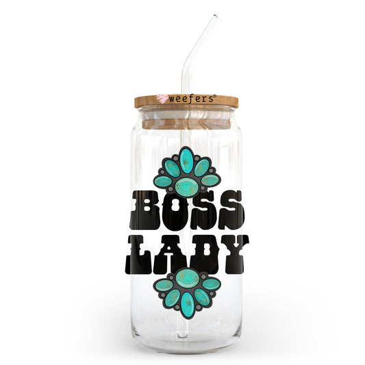 Boss Lady 20oz Libbey Glass Can, 34oz Hip Sip, 40oz Tumbler, 24oz Cold Cup UV DTF or Sublimation Decal Transfer - Weefers