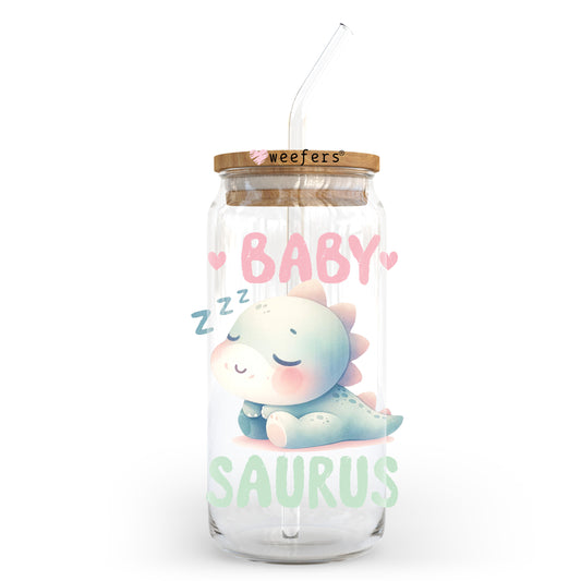 Baby Saurus 20oz Libbey Glass Can, 34oz Hip Sip, 40oz Tumbler, 24oz Cold Cup UV DTF or Sublimation Decal Transfer - Weefers