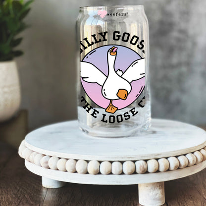 Silly Goose on the Loose Club 16oz Libbey Glass Can UV DTF or Sublimation Wrap - Decal Transfer - Weefers