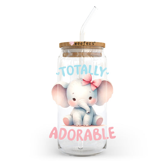 Totally Adorable Elephant 20oz Libbey Glass Can UV DTF or Sublimation Decal - Weefers