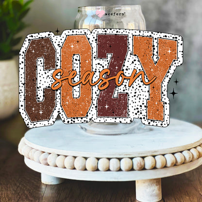 Cozy Season 16oz Libbey Glass Can UV DTF Decal Transfer - Weefers