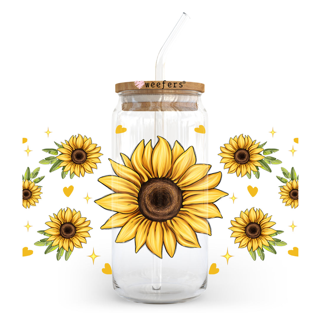 a sunflower painted on a mason jar with a straw