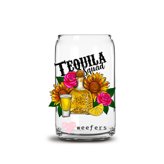 Tequila Squad 16oz Libbey Glass Can UV DTF or Sublimation Decal Transfer - Weefers