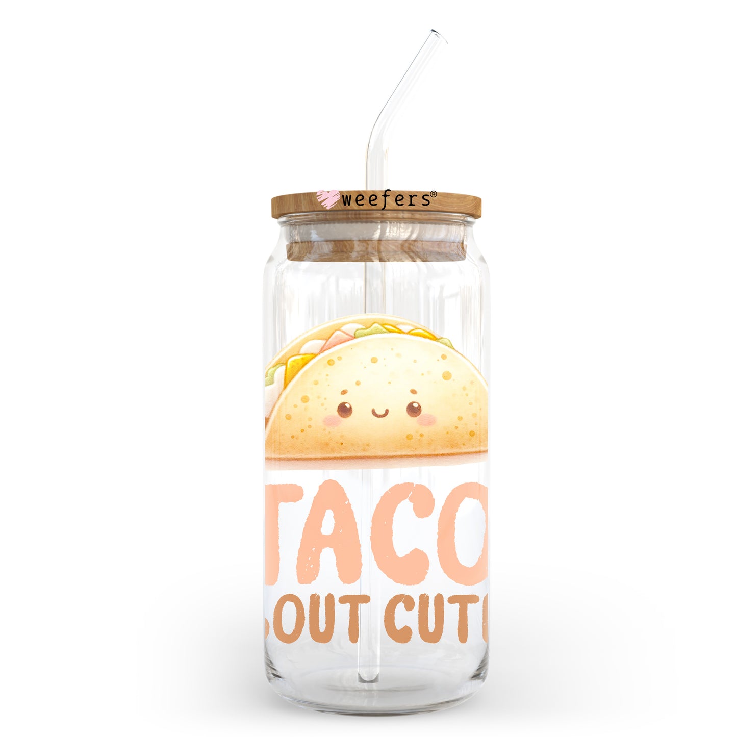 Taco Bout Cute 20oz Libbey Glass Can, 34oz Hip Sip, 40oz Tumbler, 24oz Cold Cup UV DTF or Sublimation Decal Transfer - Weefers