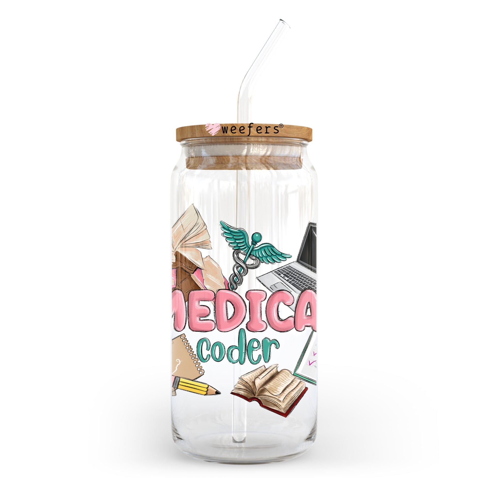 Medical Coder 20oz Libbey Glass Can UV DTF or Sublimation Wrap - Decal - Weefers