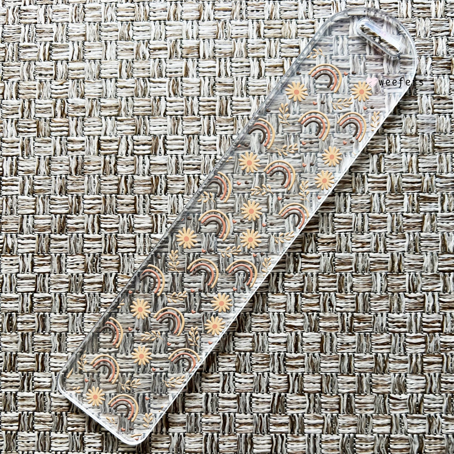 Beige Rainbows and Florals Bookmark UV DTF Decals - Weefers