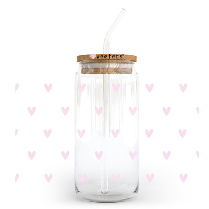 Tiny Pink Hearts 20oz Libbey Glass Can, 34oz Hip Sip, 40oz Tumbler, 24oz Cold Cup UV DTF or Sublimation Decal Transfer - Weefers