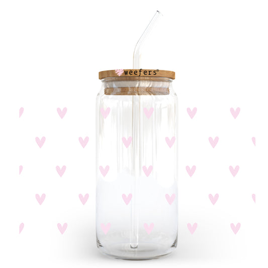 Tiny Pink Hearts 20oz Libbey Glass Can, 34oz Hip Sip, 40oz Tumbler, 24oz Cold Cup UV DTF or Sublimation Decal Transfer - Weefers