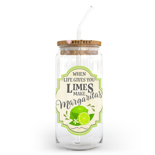 When Life Gives You Limes Make Mojitos 20oz Libbey Glass Can UV DTF or Sublimation Wrap - Decal - Weefers