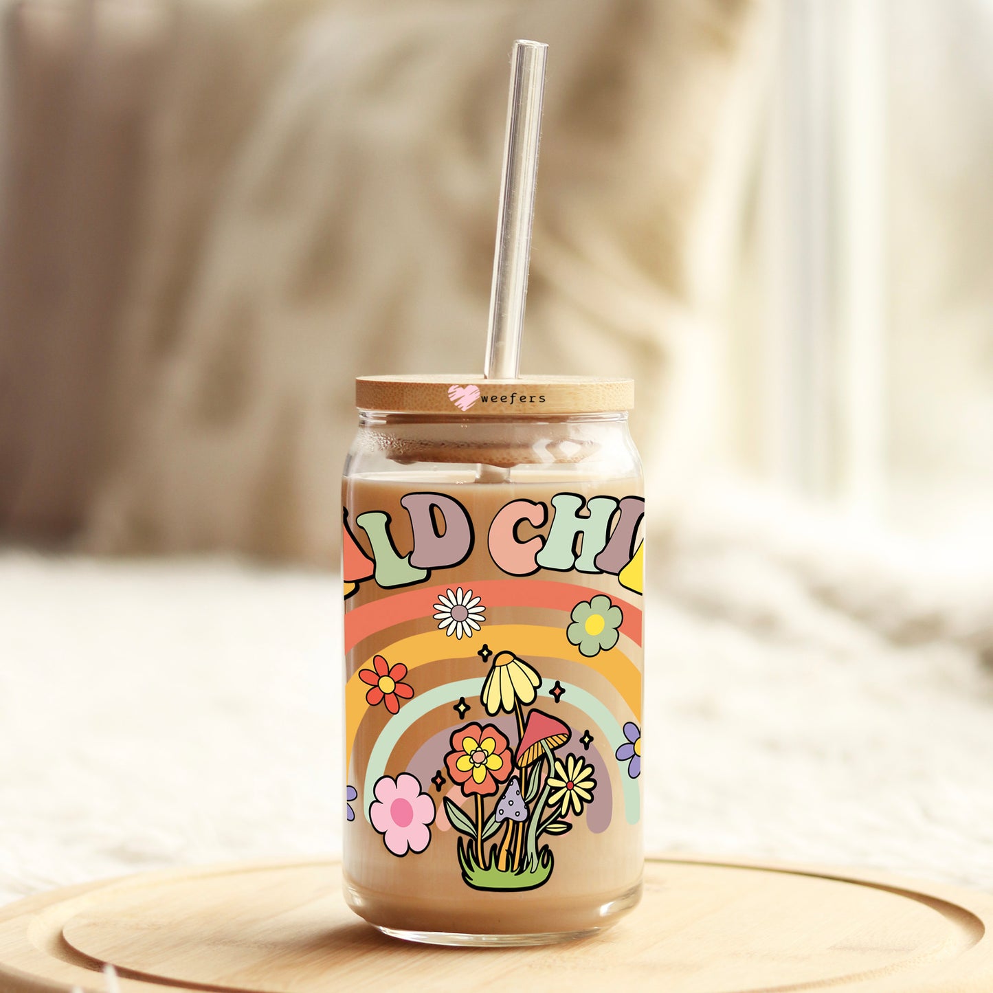 Wild Child Retro 16oz Libbey Glass Can UV DTF or Sublimation Wrap - Decal Transfer - Weefers