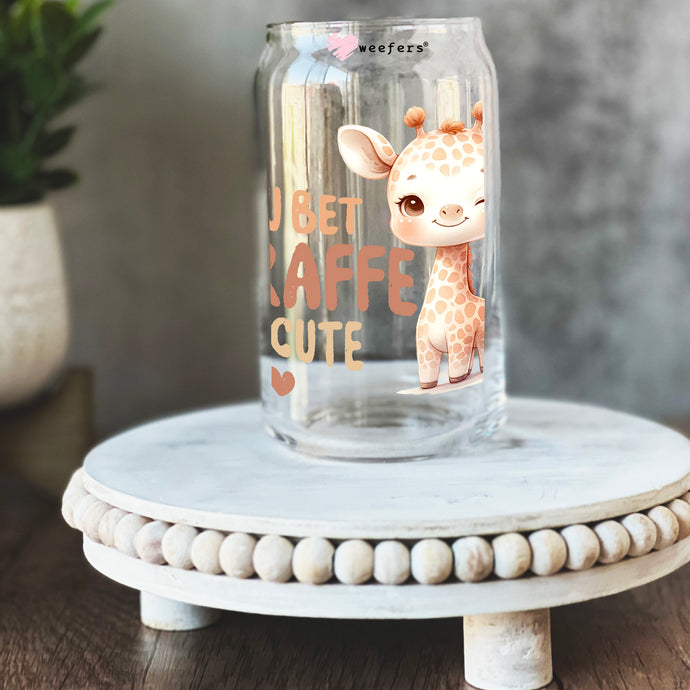 a glass jar with a picture of a giraffe inside