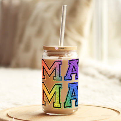 MaMa Stacked Tri Colored 16oz Libbey Glass Can UV DTF or Sublimation Wrap - Decal - Weefers