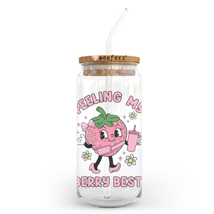 Feeling My Berry Best 20oz Libbey Glass Can UV DTF or Sublimation Wrap - Decal - Weefers