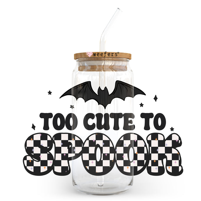 Too Cute To Spook Bat 20oz Libbey Glass Can, 34oz Hip Sip, 40oz Tumbler, 24oz Cold Cup UV DTF or Sublimation Decal Transfer - Weefers