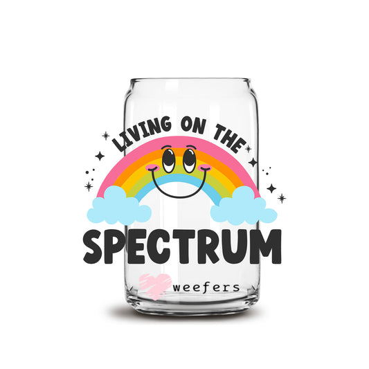 Living on the Spectrum Awareness 16oz Libbey Glass Can UV DTF or Sublimation Wrap - Decal Transfer - Weefers