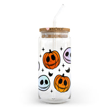 Load image into Gallery viewer, Gradient Pumpkin And Skeleton Heads 20oz Libbey Glass Can, 34oz Hip Sip, 40oz Tumbler, 24oz Cold Cup UV DTF or Sublimation Decal Transfer - Weefers
