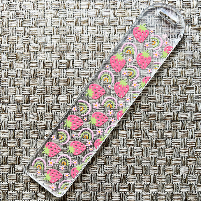 Strawberry Rainbows Bookmark UV DTF Decal - Weefers