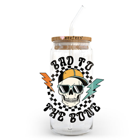 Bad To The Bone 20oz Libbey Glass Can, 34oz Hip Sip, 40oz Tumbler, 24oz Cold Cup UV DTF or Sublimation Decal Transfer - Weefers