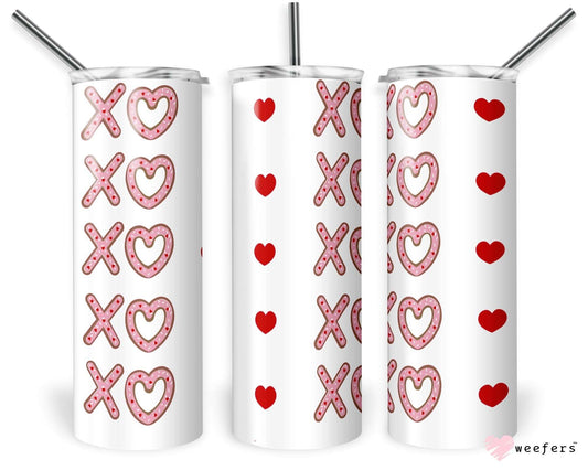 20oz Skinny Tumbler   - Valentine Cookies XOXO - Weefers