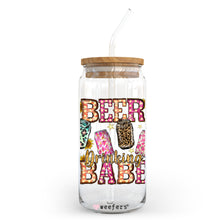 Load image into Gallery viewer, Western Beer Drinking Babe 20oz Libbey Glass Can UV-DTF or Sublimation Wrap - Decal
