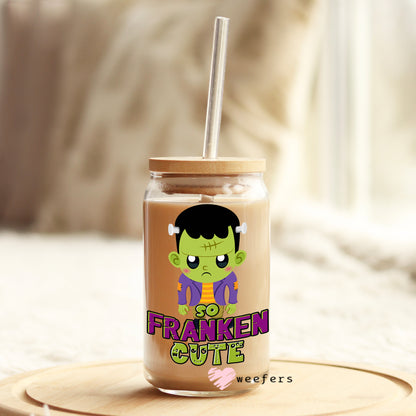 So Franken Cute Halloween 16oz Libbey Glass Can UV DTF or Sublimation Wrap - Decal - Weefers