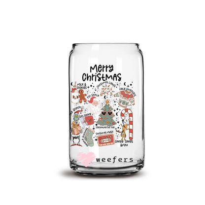 Christmas Favorite Things 16oz Libbey Glass Can UV DTF or Sublimation Wrap - Decal - Weefers