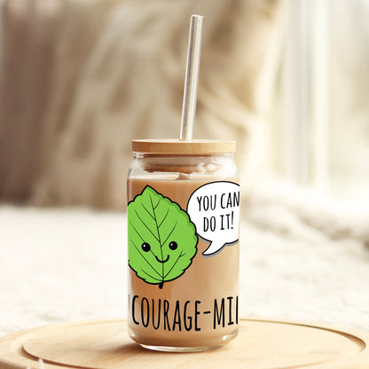 You Can Do It Encourage-Mint 16oz Libbey Glass Can UV DTF or Sublimation Wrap - Decal - Weefers